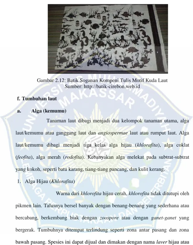 Gambar 2.12: Batik Soganan Kompeni Tulis Motif Kuda Laut  Sumber: http://batik-cirebon.web.id 