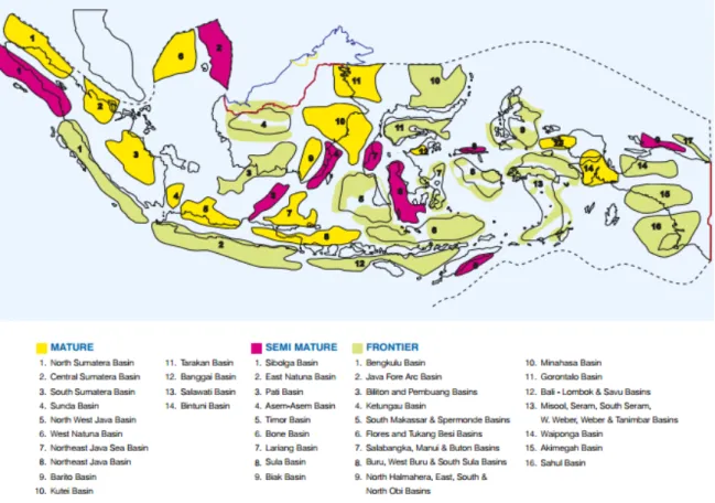 Gambar IV.2 Sebaran Cekungan Sedimen Indonesia (Sumber : Kementerian ESDM) 