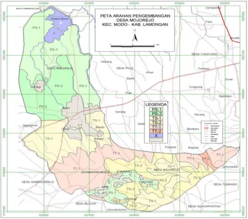 Gambar 3.  Peta arahan pengembangan komoditas di Desa  Mojorejo 