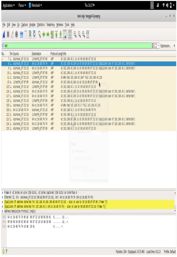 Gambar 4.9   Hasil pengamatan Wireshark1