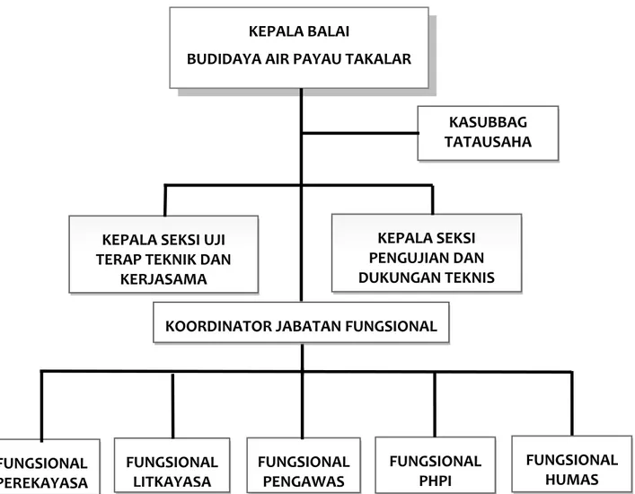 Gambar 1. Struktur Organisasi Balai Perikanan Budidaya Air Payau Takalar 