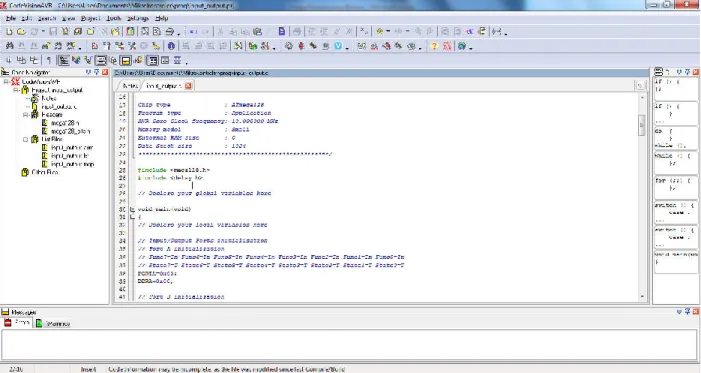Gambar 1. Tampilan IDE Compiler CvAVR 