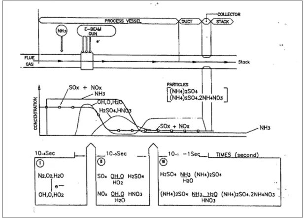 Gambar 2.  Prinsip proses pengolahan gas buang dengan MBE