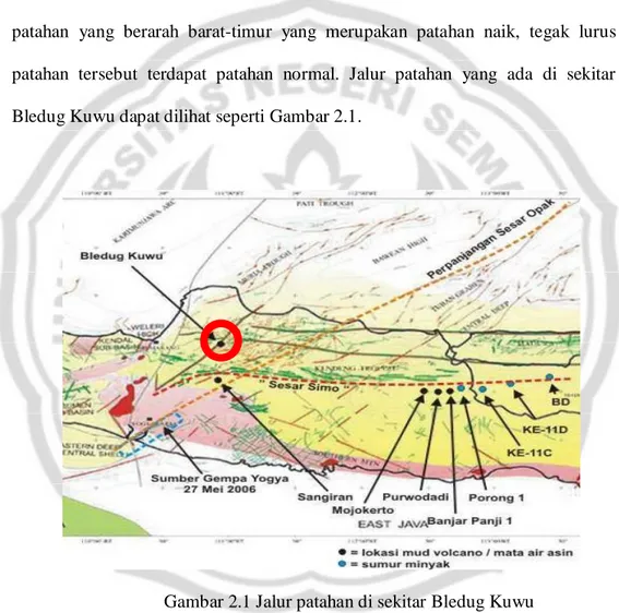 Gambar 2.1 Jalur patahan di sekitar Bledug Kuwu 