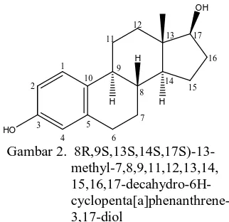 Gambar 2.  8R,9S,13S,14S,17S)-13-methyl-7,8,9,11,12,13,14, 15,16,17-decahydro-6H-