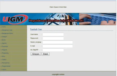 Gambar 20. Modul User