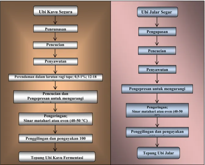 Gambar 1. Diagram Alir Pengolahan Tepung  Ubi Kayu Fermentasi (Mokaf) 