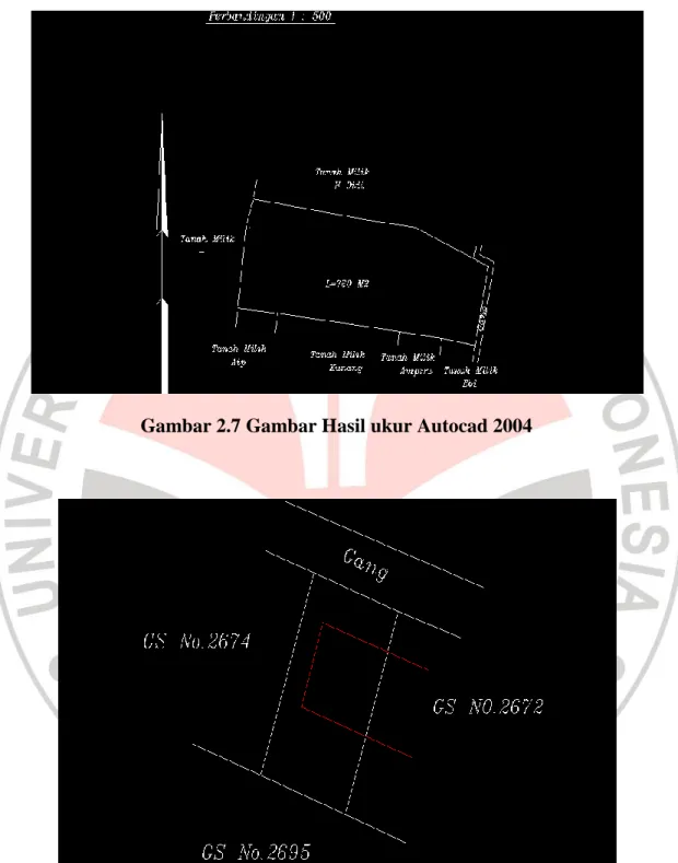 Gambar 2.7 Gambar Hasil ukur Autocad 2004 