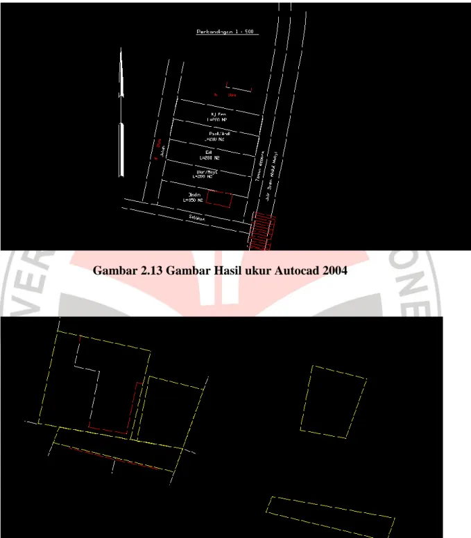 Gambar 2.13 Gambar Hasil ukur Autocad 2004 