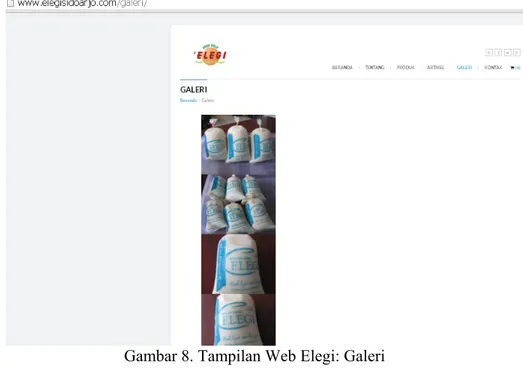 Gambar 8. Tampilan Web Elegi: Galeri   