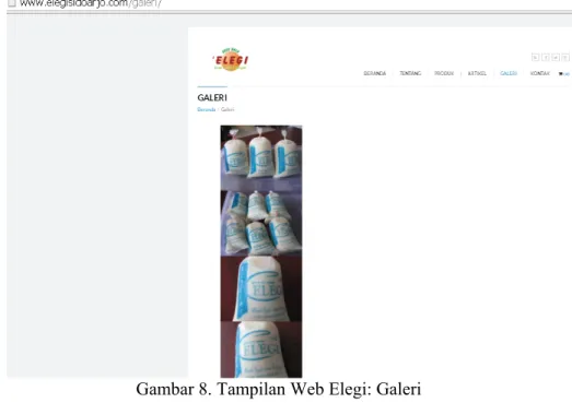 Gambar 8. Tampilan Web Elegi: Galeri   