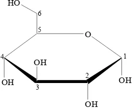 Gambar 1  Konformasi α-glukosa.