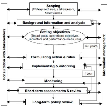 Gambar 2-3.  Diagram Proses Evaluasi dan Adaptasi EAFM (FAO, 2003) 