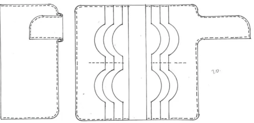 Gambar 6. Alternatif 4 desain interior (kanan) dan eksterior (kiri) long wallet 1  (Dokumentasi Abdul Muntolib 2017) 