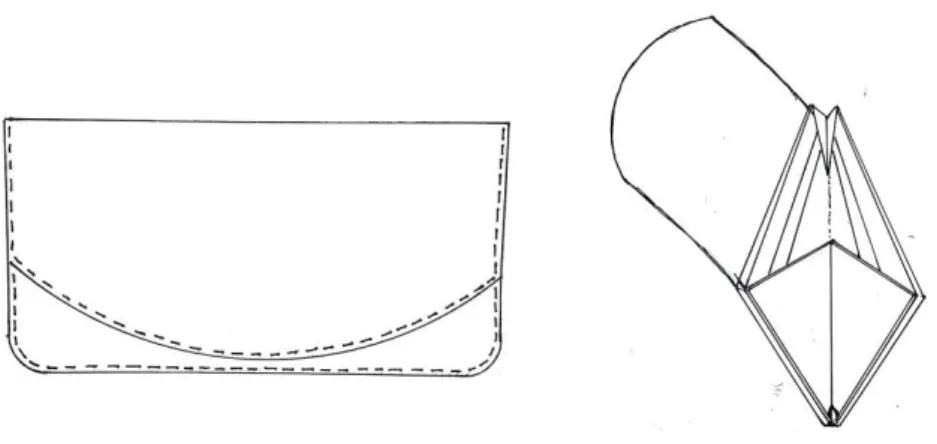 Gambar 25. Alternatif 3 desain interior (kanan) dan eksterior (kiri) long wallet 6  (Dokumentasi Abdul Muntolib 2017) 