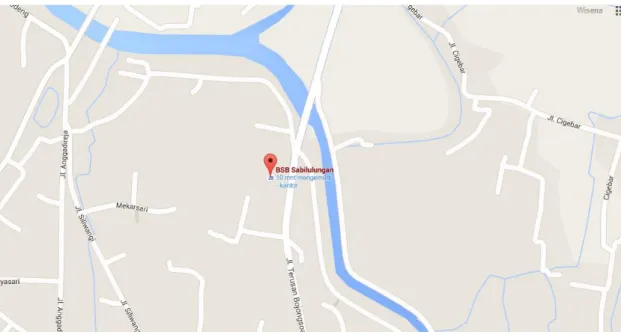 Gambar 1.2 Lokasi Bank Sampah Bersinar  (sumber : Google Maps, 2015) 