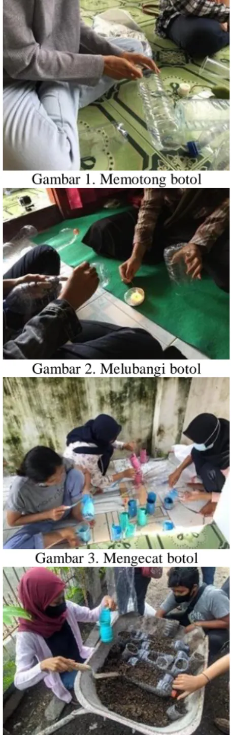 Gambar 1. Memotong botol 