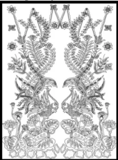 Gambar 1: Pola motif sawung cahya buana  Ide  dasar  motif  batik  sawung  cahya  buana  adalah  tokoh  kepemimpinan