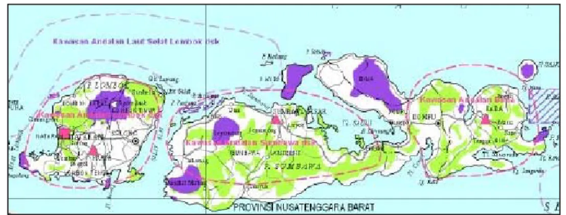 Gambar 2. 3 Rencana Pola Ruang Wilayah Nasional di Provinsi Nusa Tenggara  Barat 