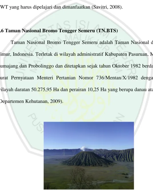 Gambar 2.5 Taman Nasional Bromo Tengger Semeru (TN.BTS)  (Dokumen pribadi). 