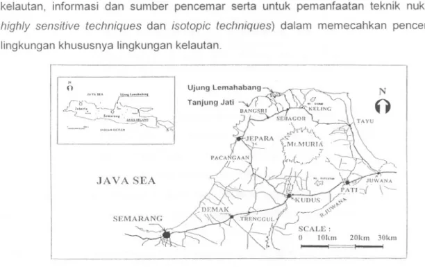 Gambar 1. Peta lokasi calon pembangunan PLTN dan PLTU di Semenanjung Lemahabang, Jepara.
