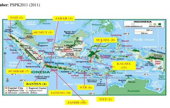 Gambar 2. Ranking penyebaran ternak kerbau berdasarkan provinsi di Indonesia 