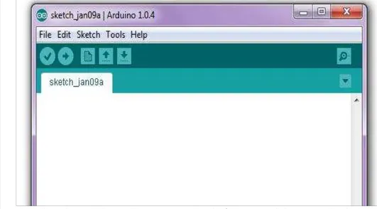 Gambar 14 Tampilan antarmuka Software Arduino Versi 1.0.4 