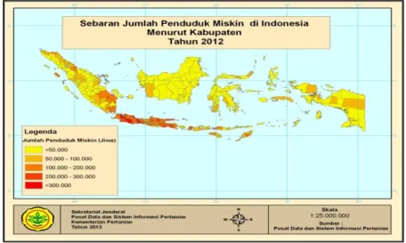 Grafik 4.7. Peta Sebaran  Jumlah Penduduk Miskin di  Indonesia   pada Tahun 2012.  