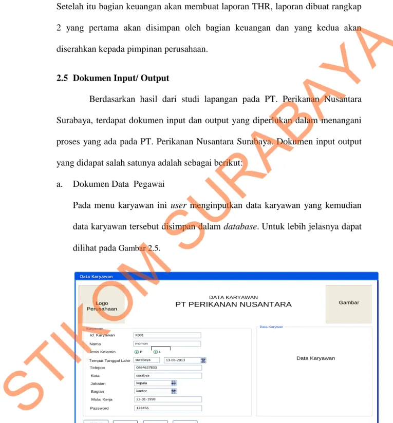 Gambar 2.5 Dokumen Data Karyawan 