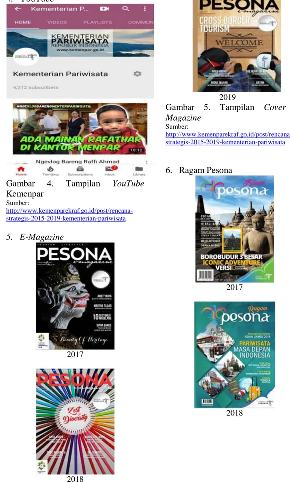 Gambar  5.  Tampilan  Cover  E- E-Magazine  Sumber:   http://www.kemenparekraf.go.id/post/rencana-strategis-2015-2019-kementerian-pariwisata  6