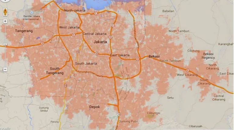 Gambar Peta coverage Bolt Super 4G LTE di jabodetabek