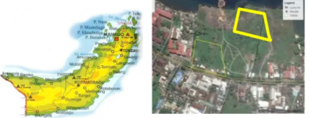 Gambar Peta Kota Manado dan  Tapak Terpilih  Sumber: Google dan  