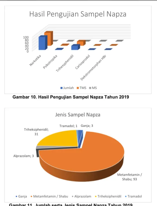 Gambar 11. Jumlah serta Jenis Sampel Napza Tahun 2019 