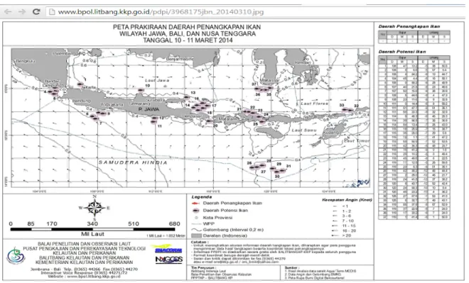 Gambar : 3.3. Peta Perkiraan Daerah Penangkapan Ikan 