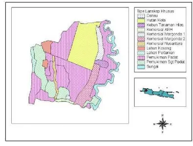 Gambar 10. Peta Tipe Lanskap Khusus Kecamatan Beji 