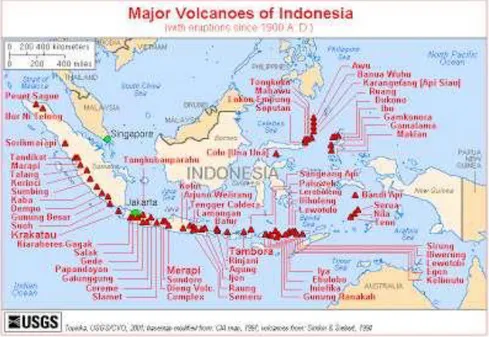 Gambar  19 Peta Persebaran Gunung Api di Indonesia 