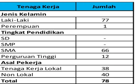 Tabel 15. Data Tenaga kerja PT. RUJ 2016 