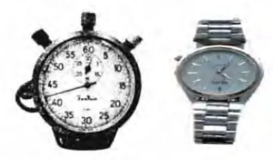 Gambar 1.8 Stopwatch dan Jam (Sumber: Dikmenjur, Bahan Ajar Modul  Manual Untuk SMK Bidang Adaptif Mata Pelajaran Fisika, 2004)