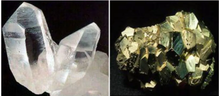Gambar 3.2  Berbagai jenis mineral yang memperlihatkan struktur kristal 
