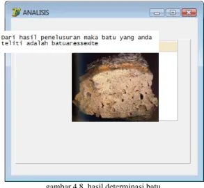 gambar 4.8. hasil determinasi batu 