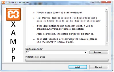 Gambar 3.1 Proses Instalasi XAMPP 