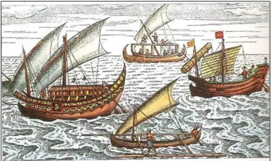 Gambar 1. Kapal-kapal Jung yang pernah berlayar di Nusantara. sumber. http://wikipedia.com