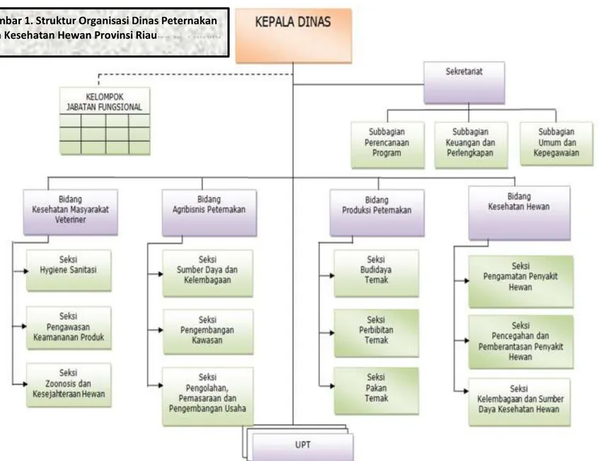Gambar 1. Struktur Organisasi Dinas Peternakan  dan Kesehatan Hewan Provinsi Riau 
