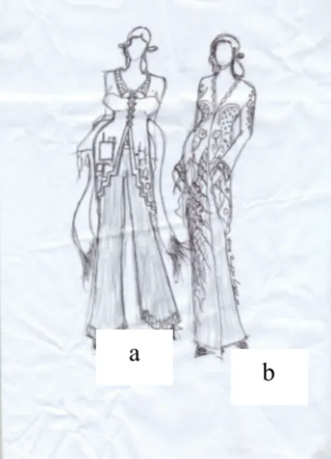 Gambar 1. a. Kebaya maskulin         b. kebaya feminin 