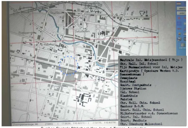 Gambar 2.: Dokumen Planning Kota Surakarta dengan legenda bahasa Belanda (1945) 