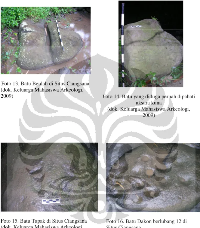 Foto 13. Batu Beulah di Situs Ciangsana  (dok. Keluarga Mahasiswa Arkeologi,  2009) 