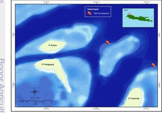 Gambar 7.  Area potensial pemijahan ikan terumbu APL Pulau Panggang 