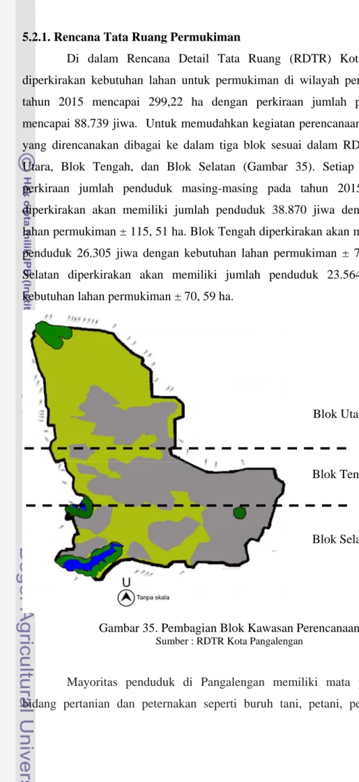 Gambar 35. Pembagian Blok Kawasan Perencanaan 