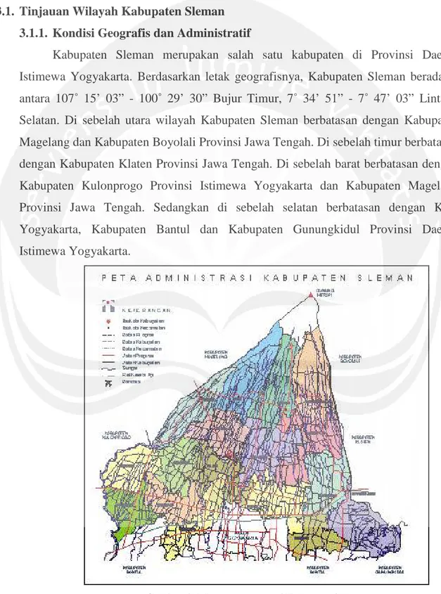 Gambar 3.1. Peta Administratif Kabupaten Sleman 