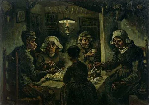Gambar 1 : De aardappeleters, The Potato Eaters. 1885 (Sumber : http://id.wikipedia.org/wiki/Pemakan_Kentang) 